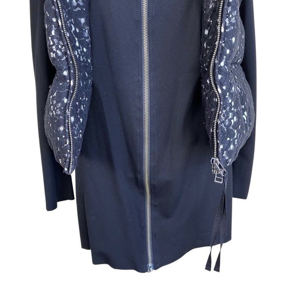 EIN Down Filled Hooded Vest & Scuba Jacket 2in1 Twofer Black Lace Zip-up 36 / XS - Picture 6 of 16